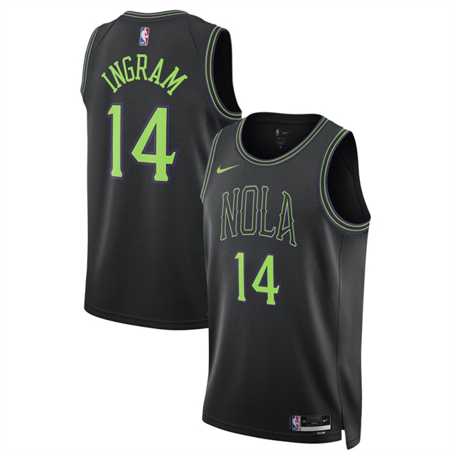 Men's Black New Orleans Pelicans #14 Micah Peavy 2025/26 City Ediiton Stitched Basketball Jersey